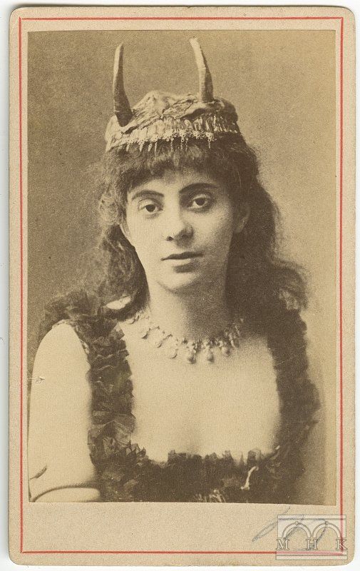 Gabriela Zapolska wearing a stage costume, black and white photograph, ca. 1882, collection of the Museum of Kraków.