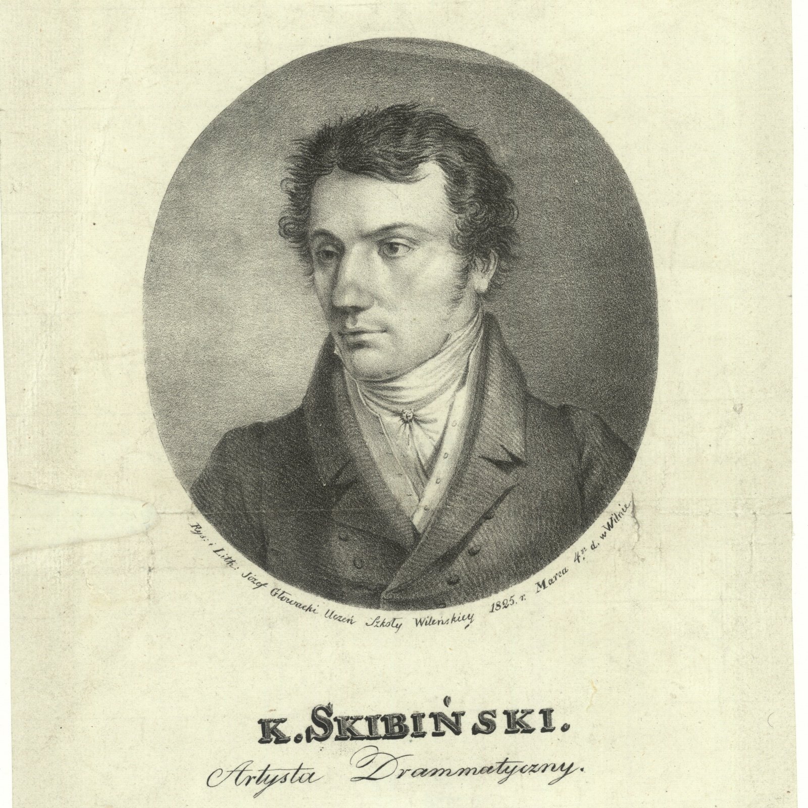 Казімєж Скібінський, режисер «Вільного стрільця», 1838 р., літографія з зібрань Національної бібліотеки.